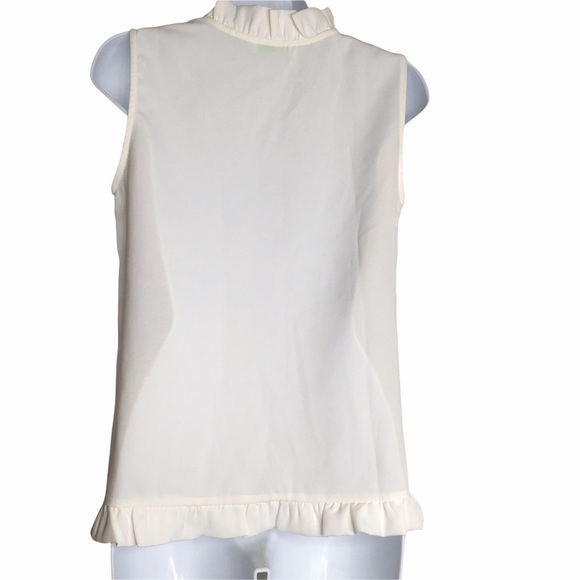 JADE Ruffle V-Neck Sleeveless Top White - Picture 3 of 10